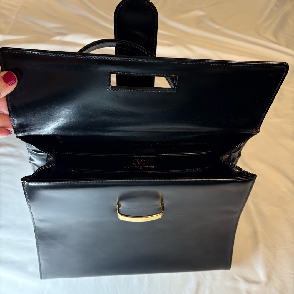 VALENTINO Black Top Handle Leather Bag EUC & STUNNING - Picture 12 of 14